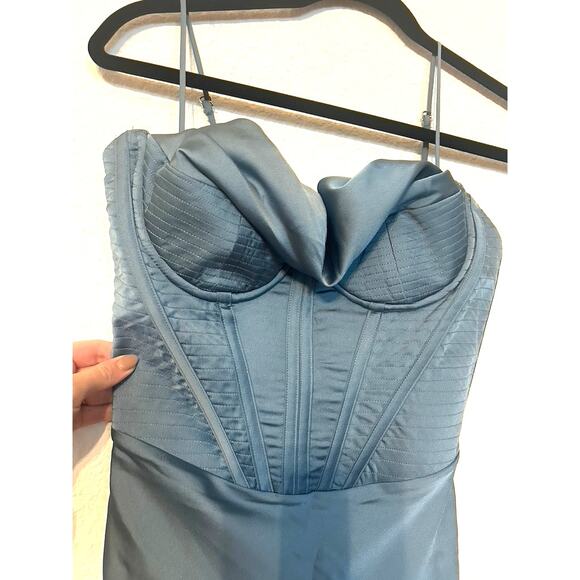 NWOT House of CB Myrna Aegean Blue Corset Midi Dress - Picture 8 of 8